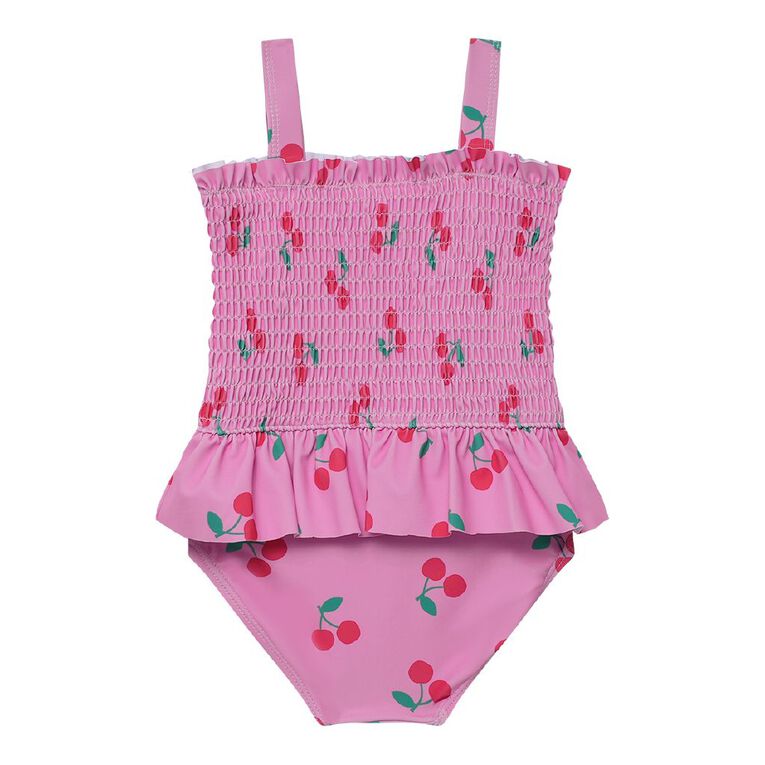 Young Original Baby Sleeveless Frill Swimsuit, Pink Mid, hi-res