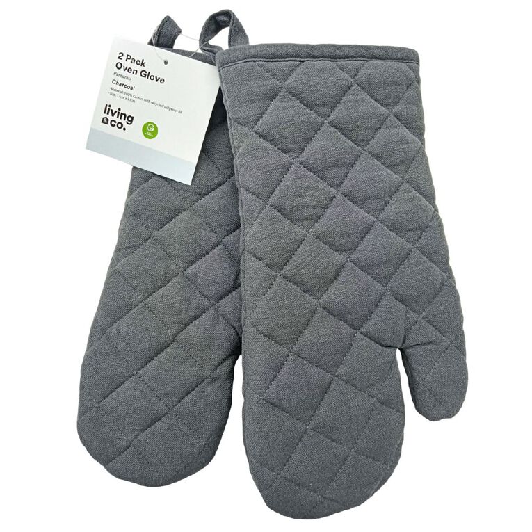 Living & Co Oven Glove Charcoal 2 Pack, , hi-res