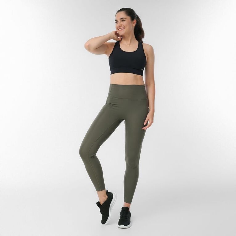 Active Intent Women's Soft Side Pocket Leggings, Green Mid, hi-res