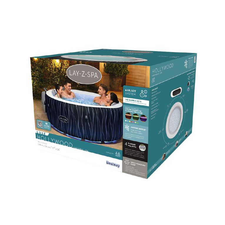 Bestway Lay-Z-Spa Hollywood Luxe Air Jet Spa 6 Black Waves, , hi-res
