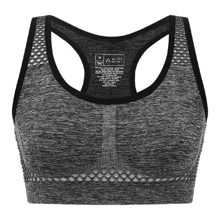 Active Intent Women's Wirefree Seamfree Crop, Grey, hi-res