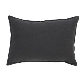 Living & Co Cushion Linen Rich Lumbar Charcoal 40cm x 60cm