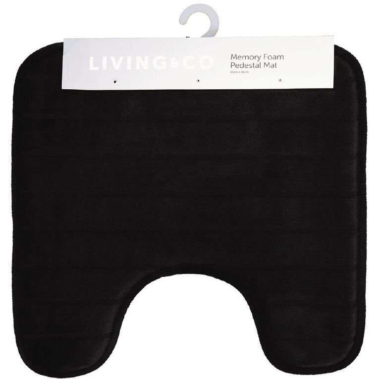 Living & Co Pedestal Mat Memory Foam Black The Warehouse