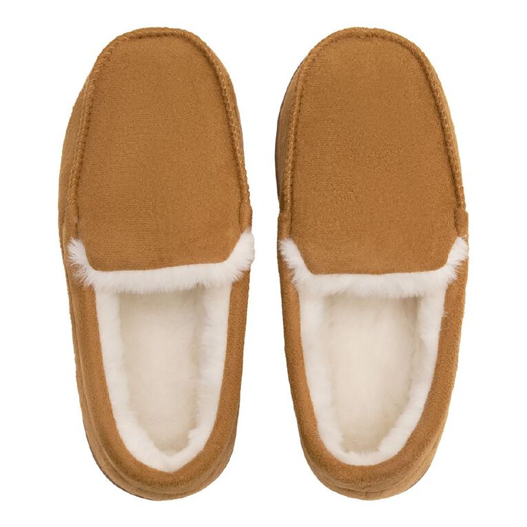Young Original Senior Kids' Baylor Moccasin Slippers, Tan, hi-res