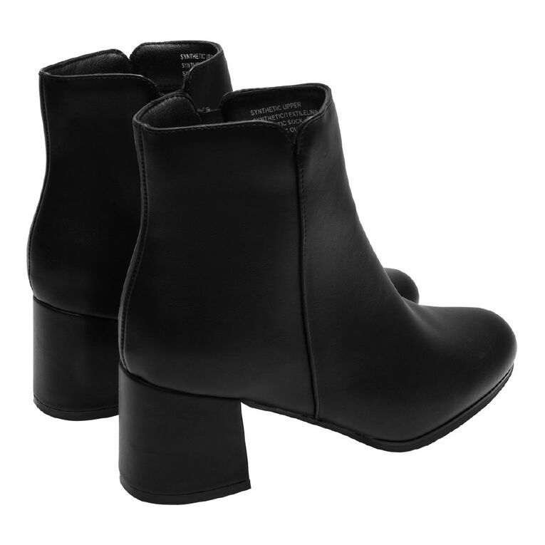 H&H Women's Smooth Zip Up Boots, Black, hi-res