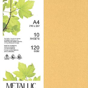 Direct Paper Metallic Paper 120gsm Gold A4 10 Pack