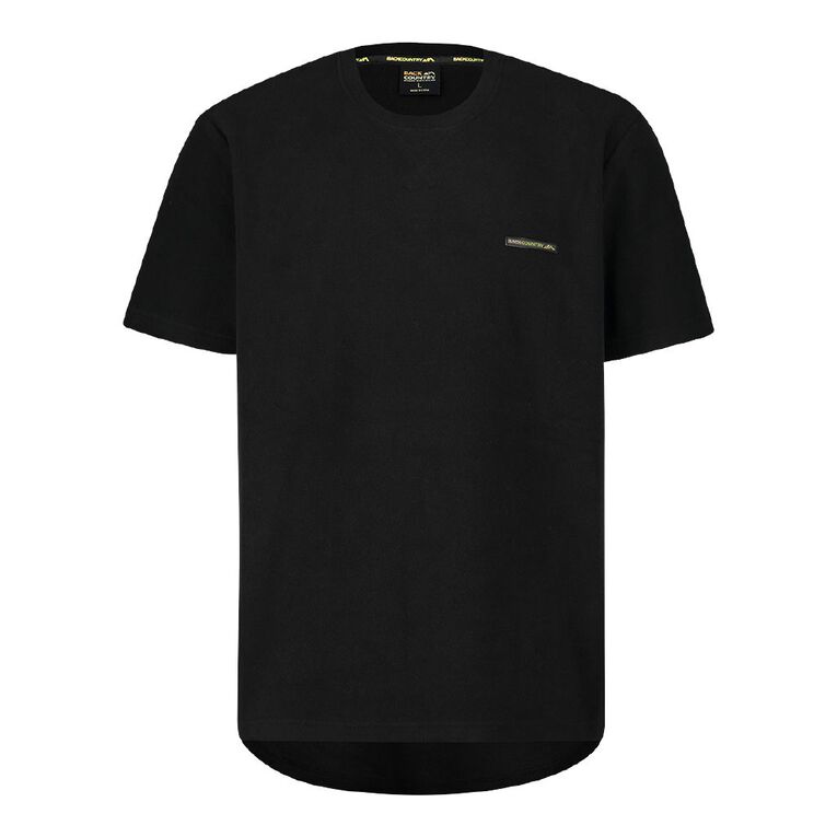 Back Country Solid Fleece Short Sleeve Tee, Black, hi-res