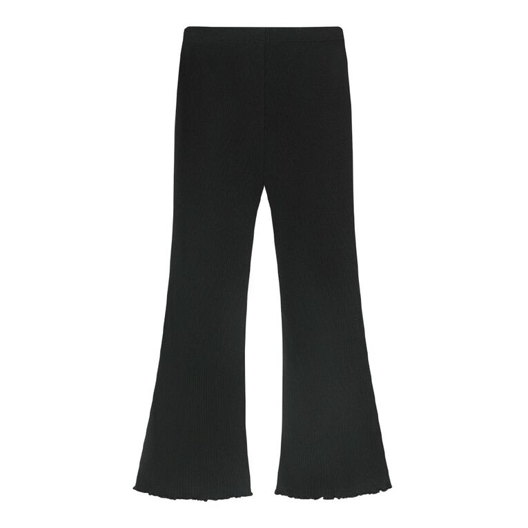 Young Original Rib Flare Leggings, Black, hi-res