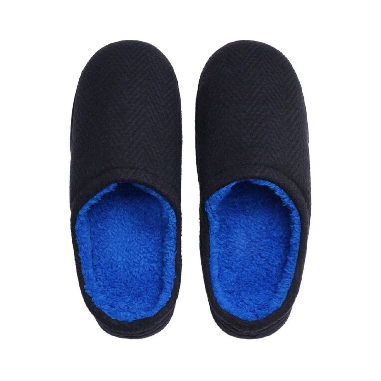 H&H Men's Taylor Scuff Slippers, Blue, hi-res