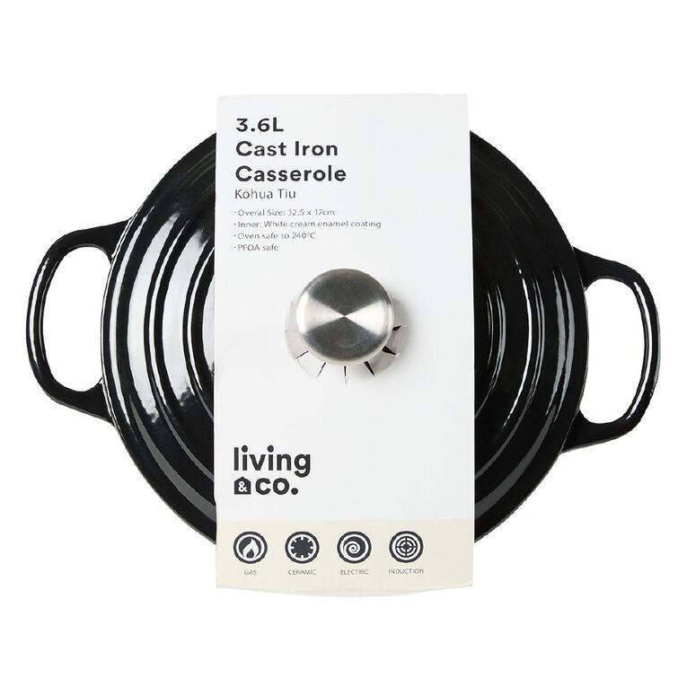 Living & Co Cast Iron 24cm Black, , hi-res