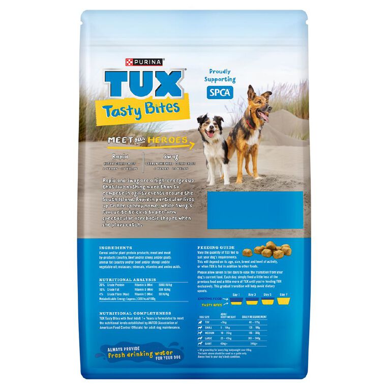 TUX Tasty Bites Beef Dry Dog Food 3kg, , hi-res