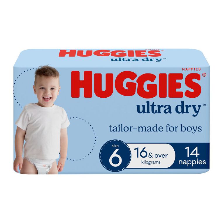 Huggies Boys' Convenience Nappy Junior Size 6 16+kg 14 Pack, , hi-res