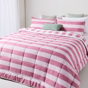 Living & Co 3 Piece Comforter Set Printed Circa Pink Queen