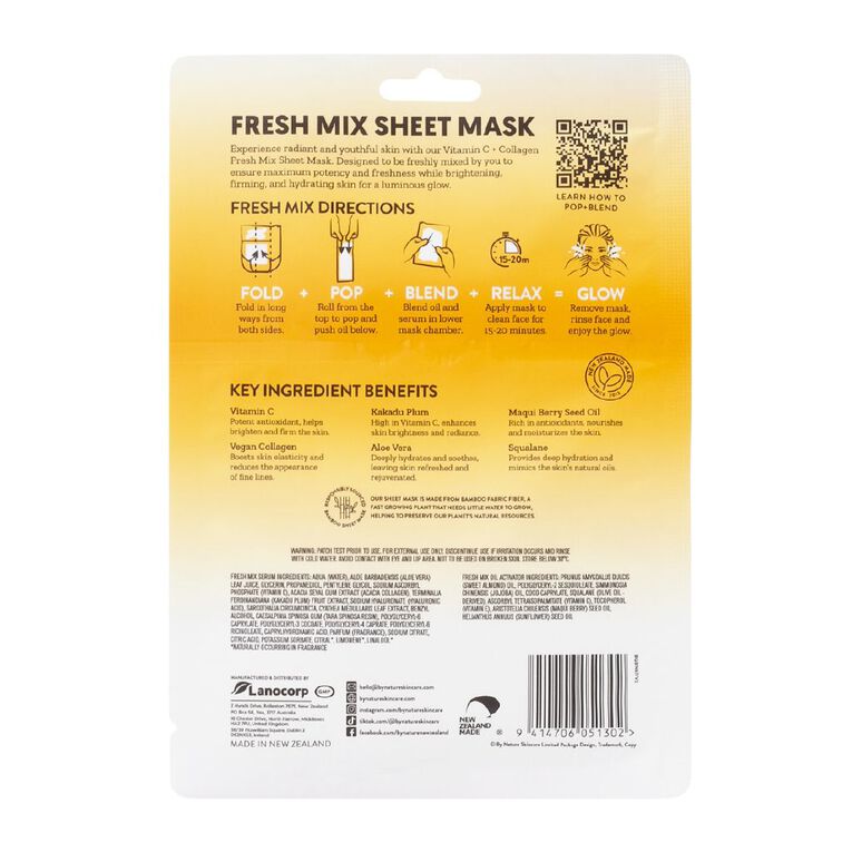 By Nature Vitamin C Fresh Mix Sheet Mask, , hi-res