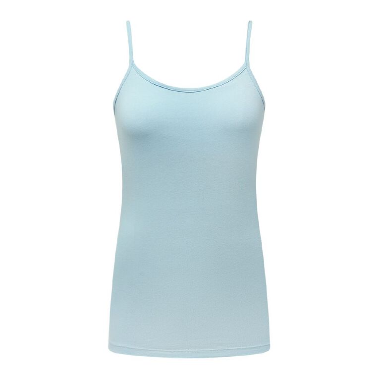 H&H Women's Stretch Cotton Shelf Cami, Blue Light, hi-res