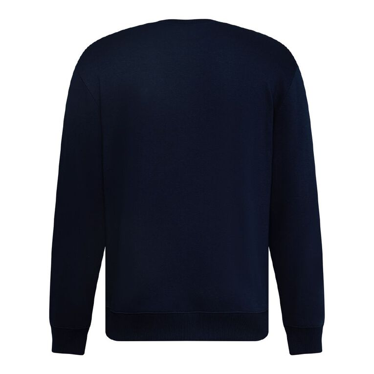 H&H Men's Plain Crew Sweatshirt, Navy, hi-res