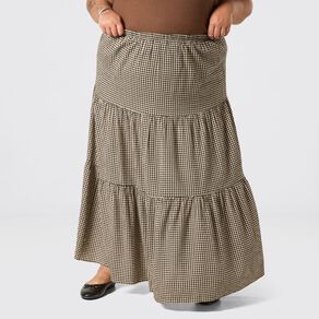 H&H Curve Women's Tier Boho Maxi Skirt
