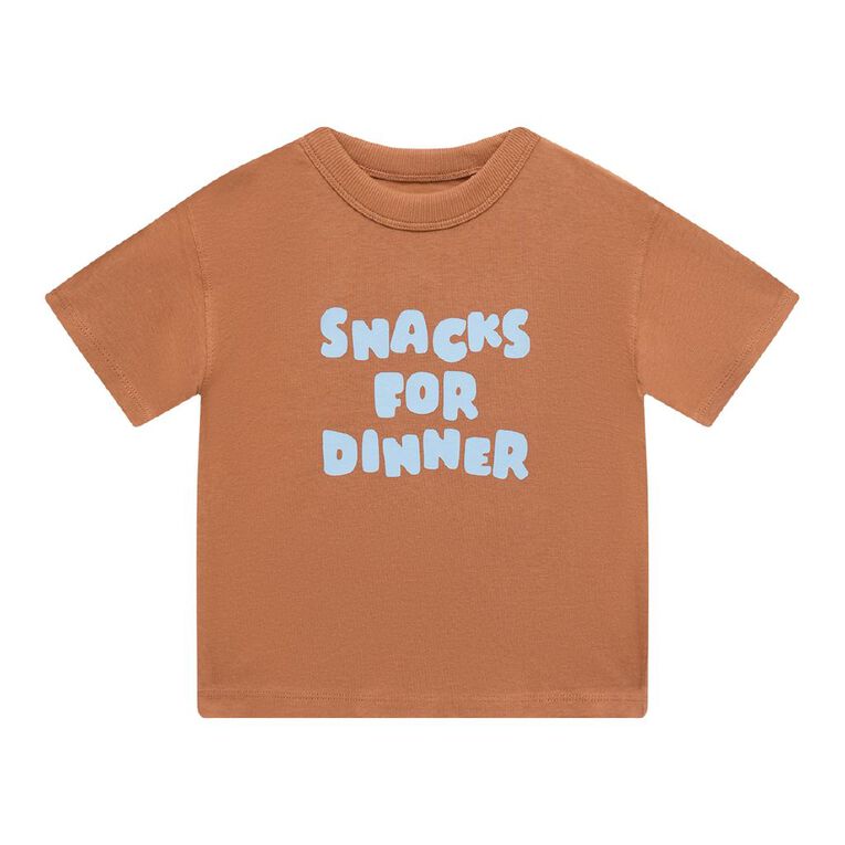 Young Original Toddler Short Sleeve Boxy Print Tee, Brown Mid, hi-res