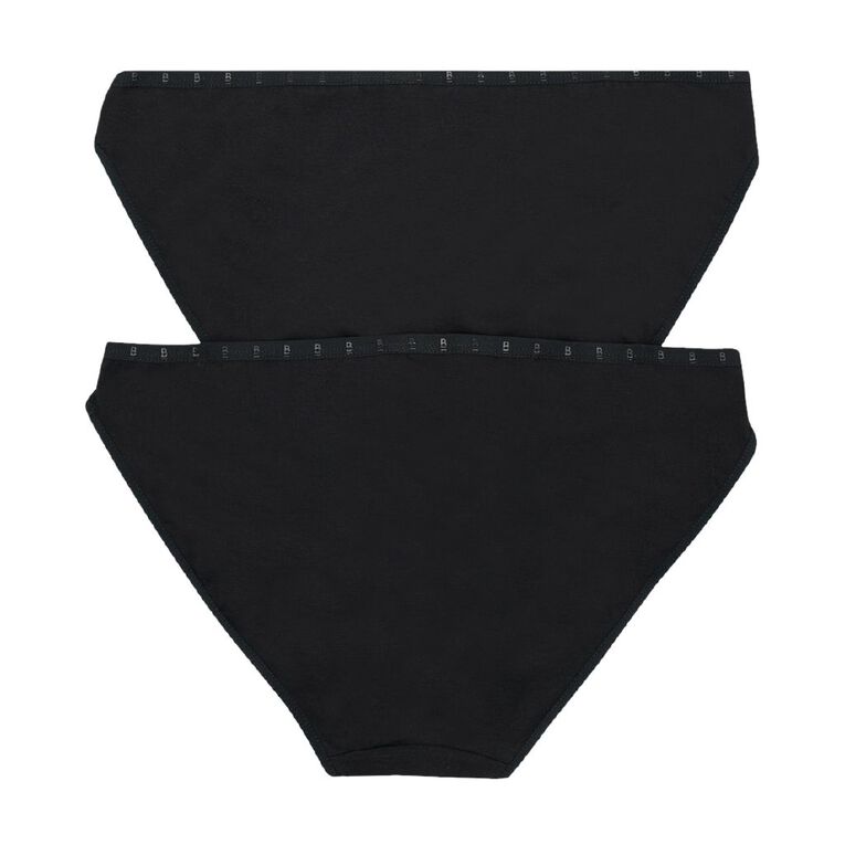B FOR BONDS Women's Bikini Briefs 2 Pack, Black, hi-res