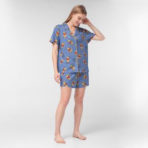 Winnie the Pooh Women's Button-Thru Top & Shorts Pyjama Set
