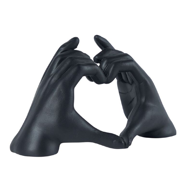 Living & Co Resin Heart Decor Black One Size, , hi-res