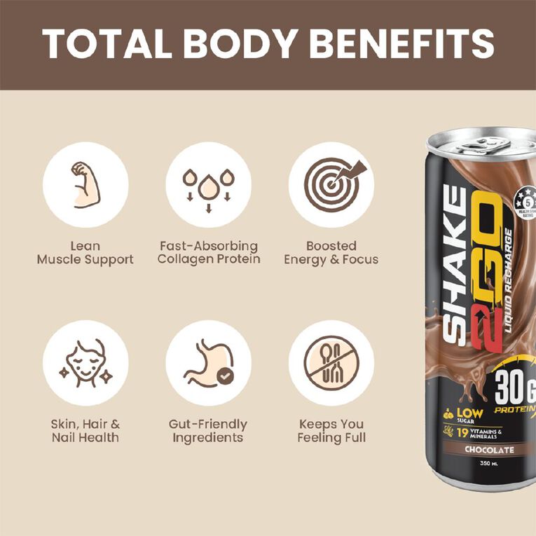 Shake2go Chocolate Milkshake 350ml, , hi-res