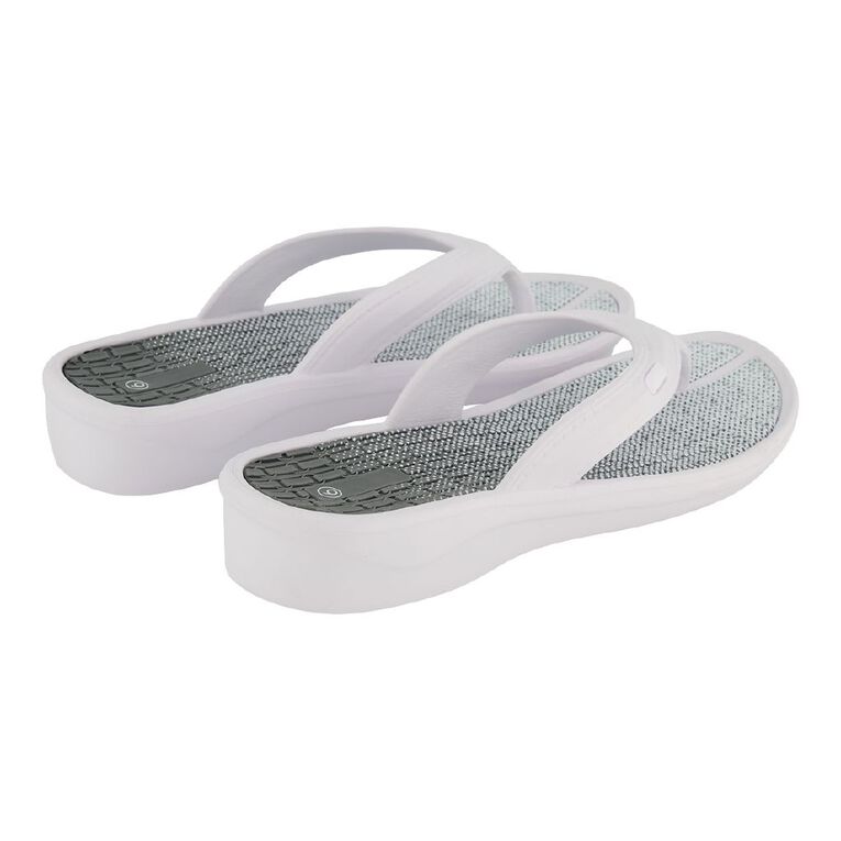 H&H Women's Sporty Jandals, White, hi-res