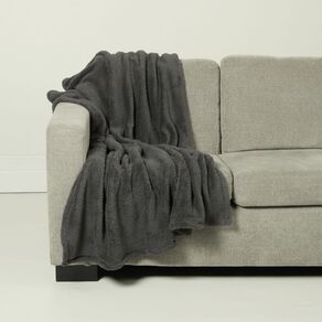 Living & Co Throw Sherpa Charcoal 127cm x 152cm