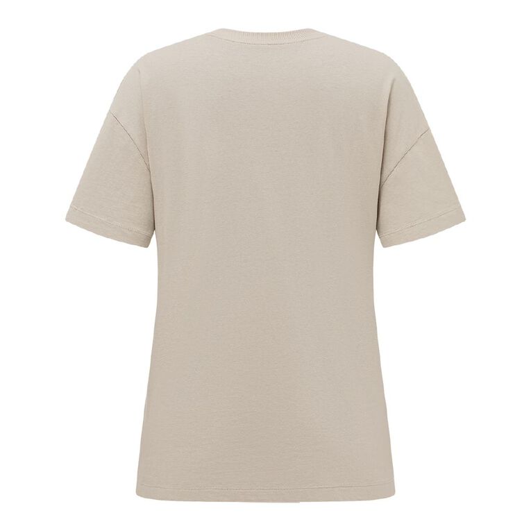 H&H Women's Short Sleeve Boyfriend Graphic Tee, Brown Light RLG THNDER, hi-res