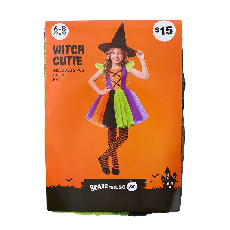 Scarehouse Witch Cutie Costume 6-8 Year 2 Piece, , hi-res