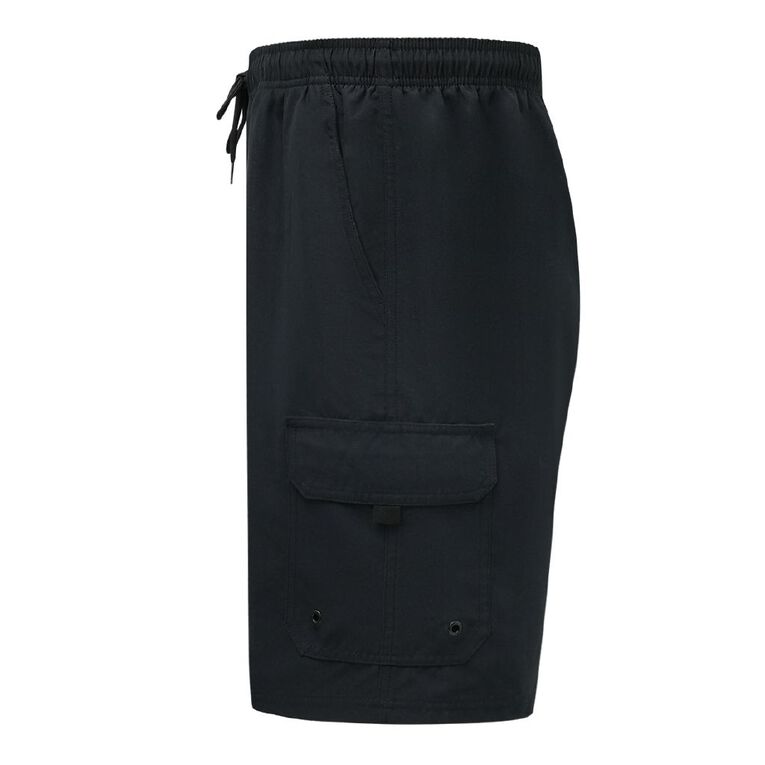 H&H Men's Cargo Boardshorts, Black, hi-res