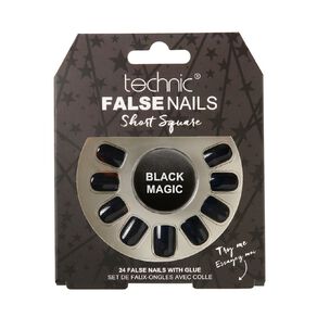 Technic False Nails Short Square Black Magic