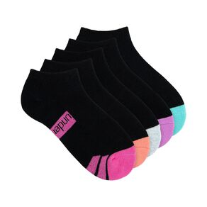 Underworks Girls' Cushioned Sport Low Cut Socks 5 Pack
