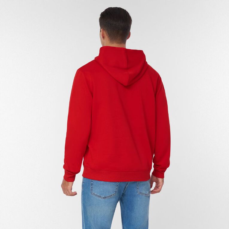 H&H Men's Plain Hoodie Sweatshirt, Red Mid, hi-res
