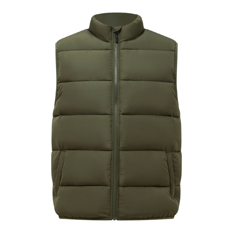 H&H Men's Puffer Vest, Green Dark, hi-res