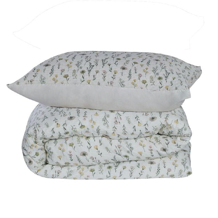 Living & Co Kids Duvet Cover Set Fairy Garden Multi-Coloured King Single, Multi-Coloured, hi-res