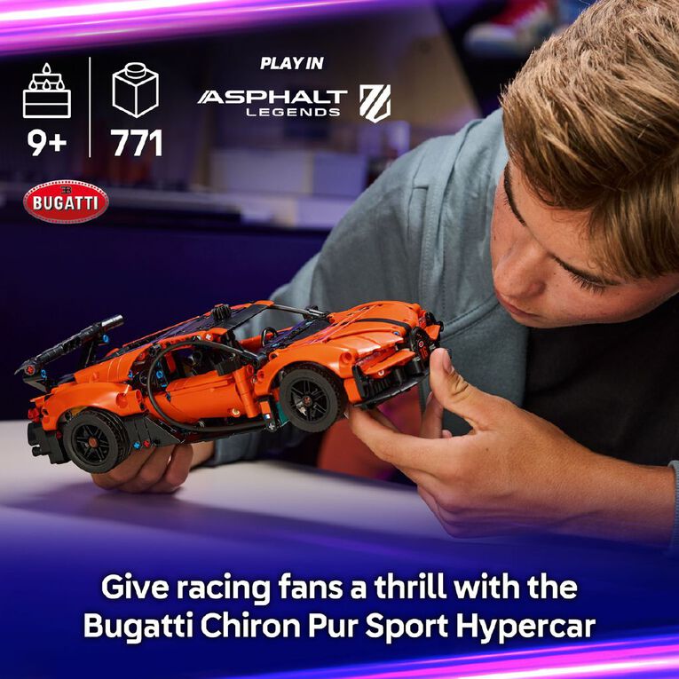 LEGO Technic Bugatti Chiron Pur Sport Hypercar 42222, , hi-res