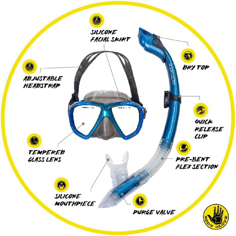 Body Glove Mecure Adult Mask & Snorkel Set, , hi-res
