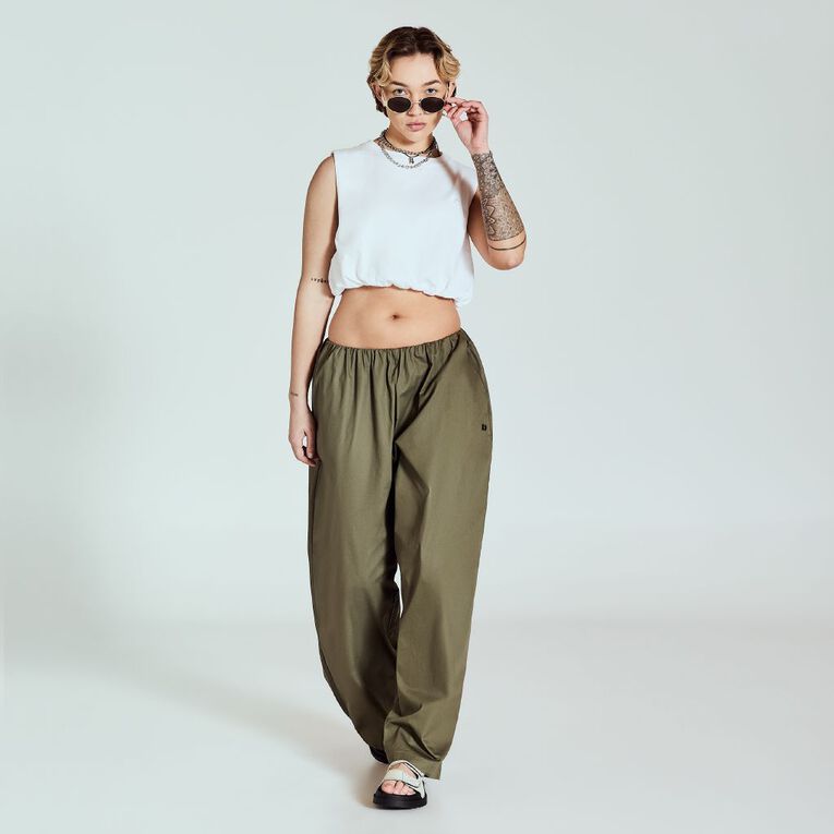 BRDRLESS Cora Baggy Pants, Green Dark, hi-res