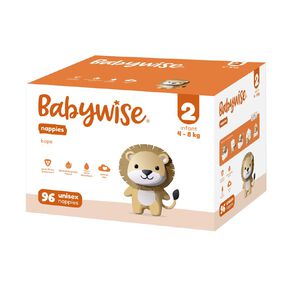 Babywise Nappies Jumbo 4-8kg Infant 96 Pack