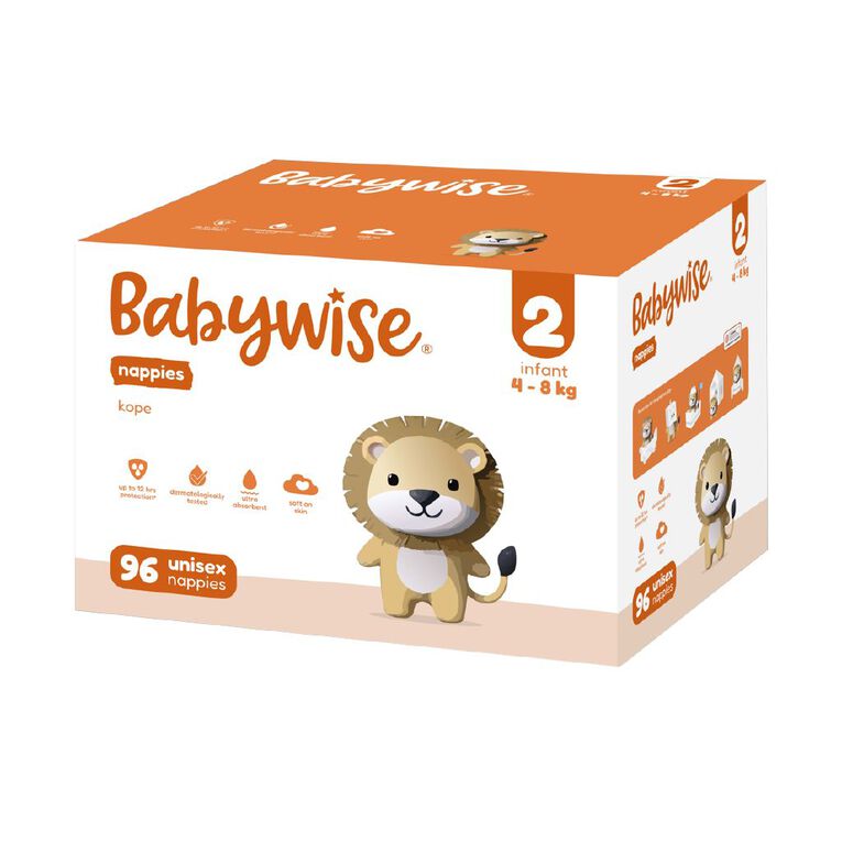 Babywise Nappies Jumbo 4-8kg Infant 96 Pack, , hi-res
