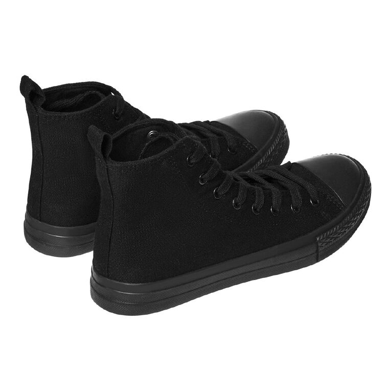 H&H Women's Jen Canvas High Top Sneakers, Black, hi-res