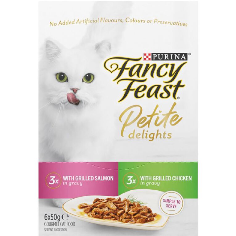 Fancy Feast Petite Delights Salmon Chicken Variety Pack 6x50g, , hi-res