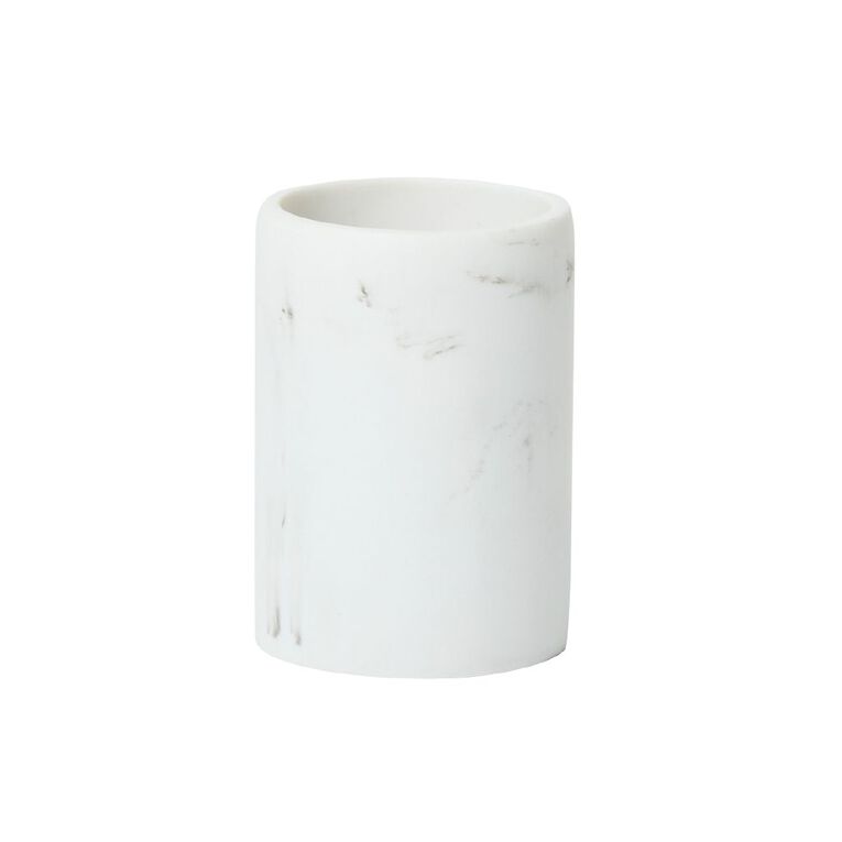 Living & Co Tumbler Marble Look White, , hi-res