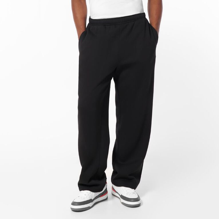 H&H Men's Straight Leg Trackpants, Black, hi-res