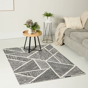 Living & Co Rug Jacquard Geo Cream 120cm x 180cm