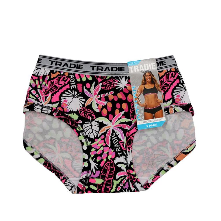 Tradie Women's Boyleg Briefs 3 Pack, Pink Tradie Women's Boyleg Briefs 3 Pack, Pink, hi-res