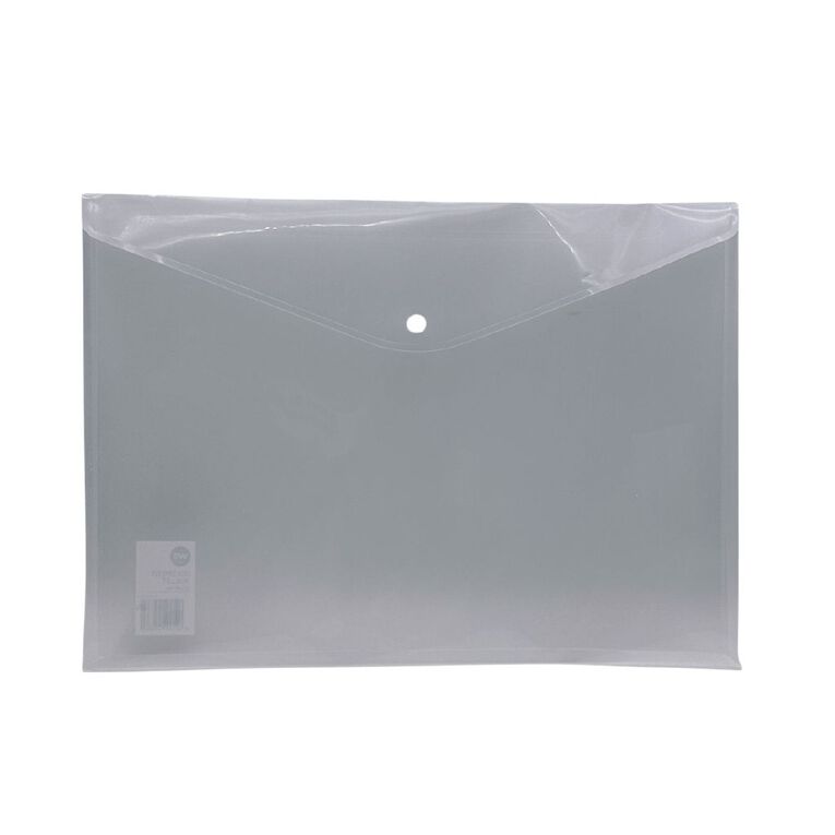 WS Document Wallet Dome Closure Clear A3, , hi-res
