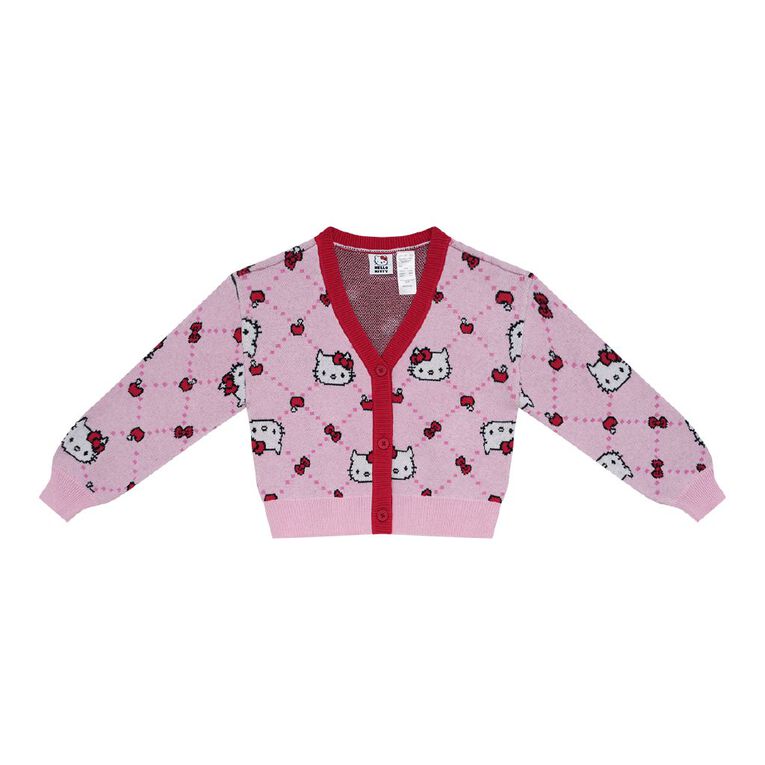 Hello Kitty Jacquard Cardigan, Pink Mid, hi-res