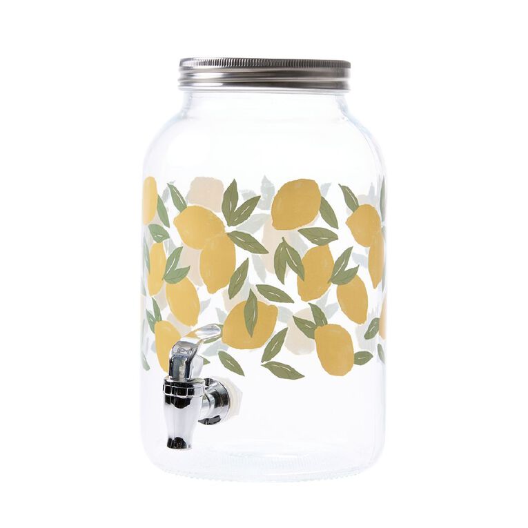 Living & Co Lemons Glass Dispenser Clear 3.5L, , hi-res